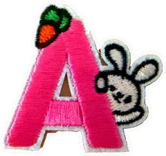 Lettre A rose au lapin