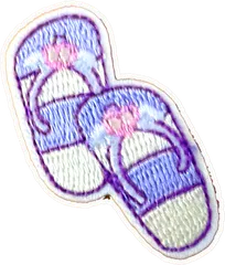 Tongs lilas à fleurs